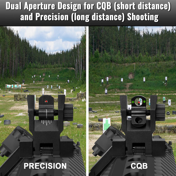 GOWUTAR 45 Degree Offset Pop Up Backup Iron Sights Toolless Fiber Optic Front and Rear Sites Set for Picatinny Rails