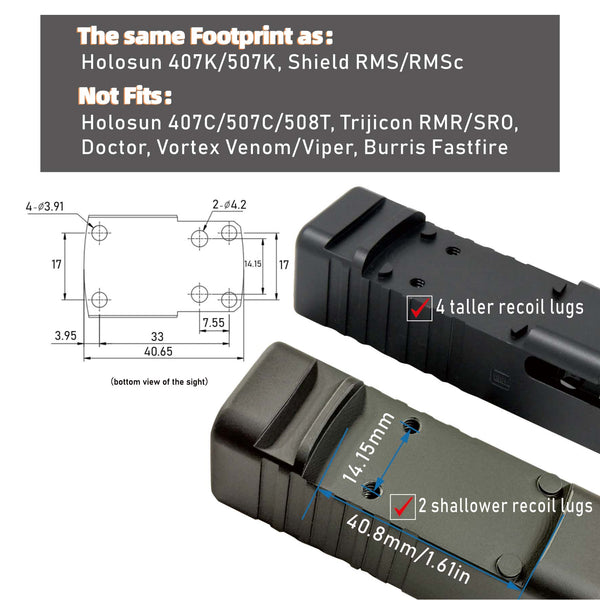 GOWUTAR HHC17G 3 MOA Micro RMSc Green Dot Sight for Compact & Subcompact Pistols Shake Awake Reflex Sights